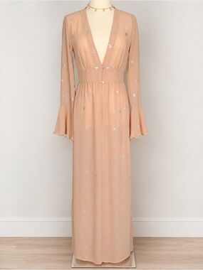 Nasty Gal Blush Star-Embroidered Maxi Swim Coverup